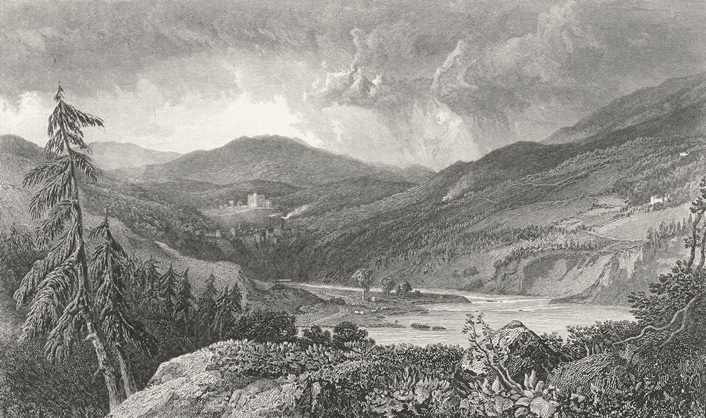 SCOTLAND. The vale of Gala Water c1835 old antique vintage print picture